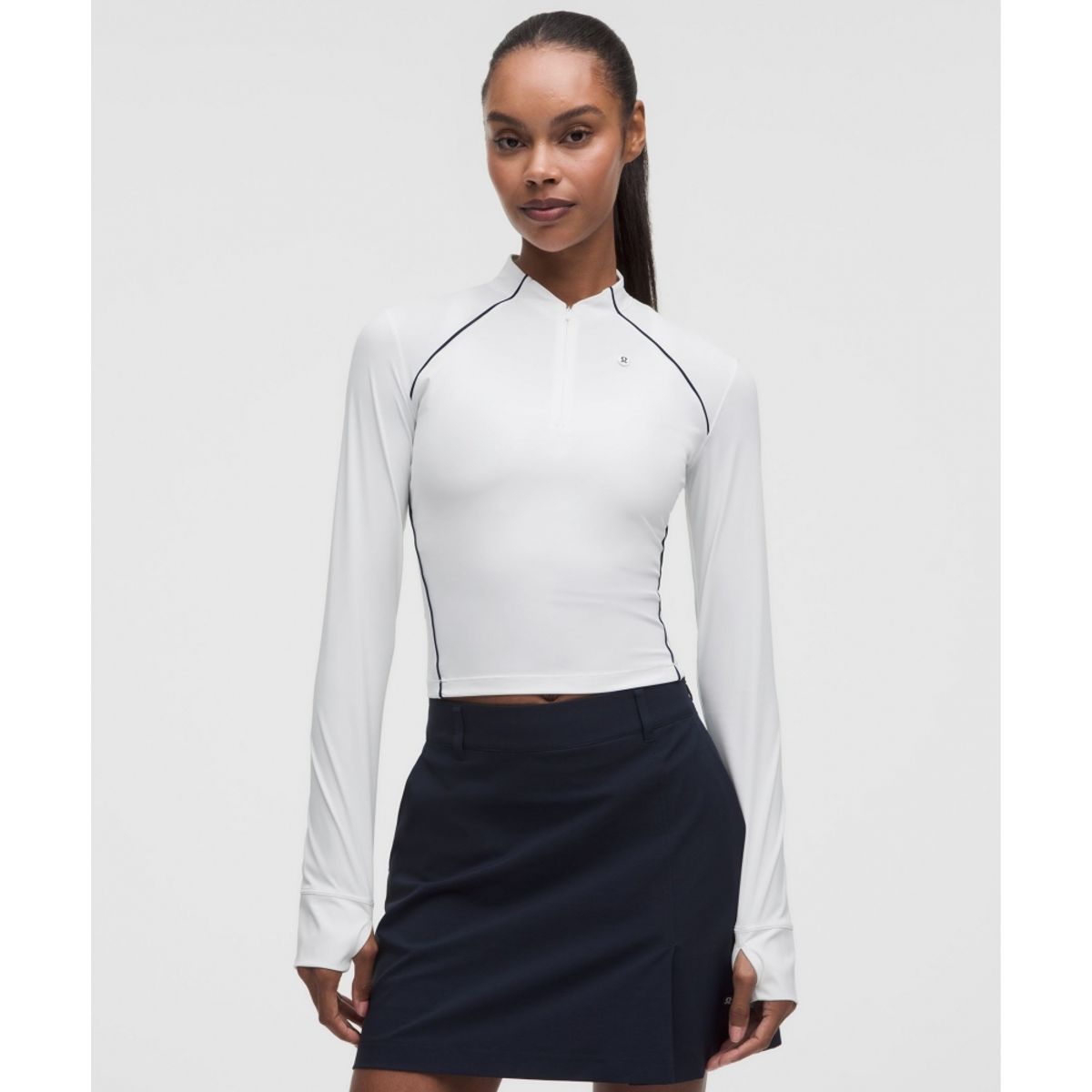 룰루레몬(LULULEMON) 골프 모크넥 롱슬리브 셔츠  WHT CLBL