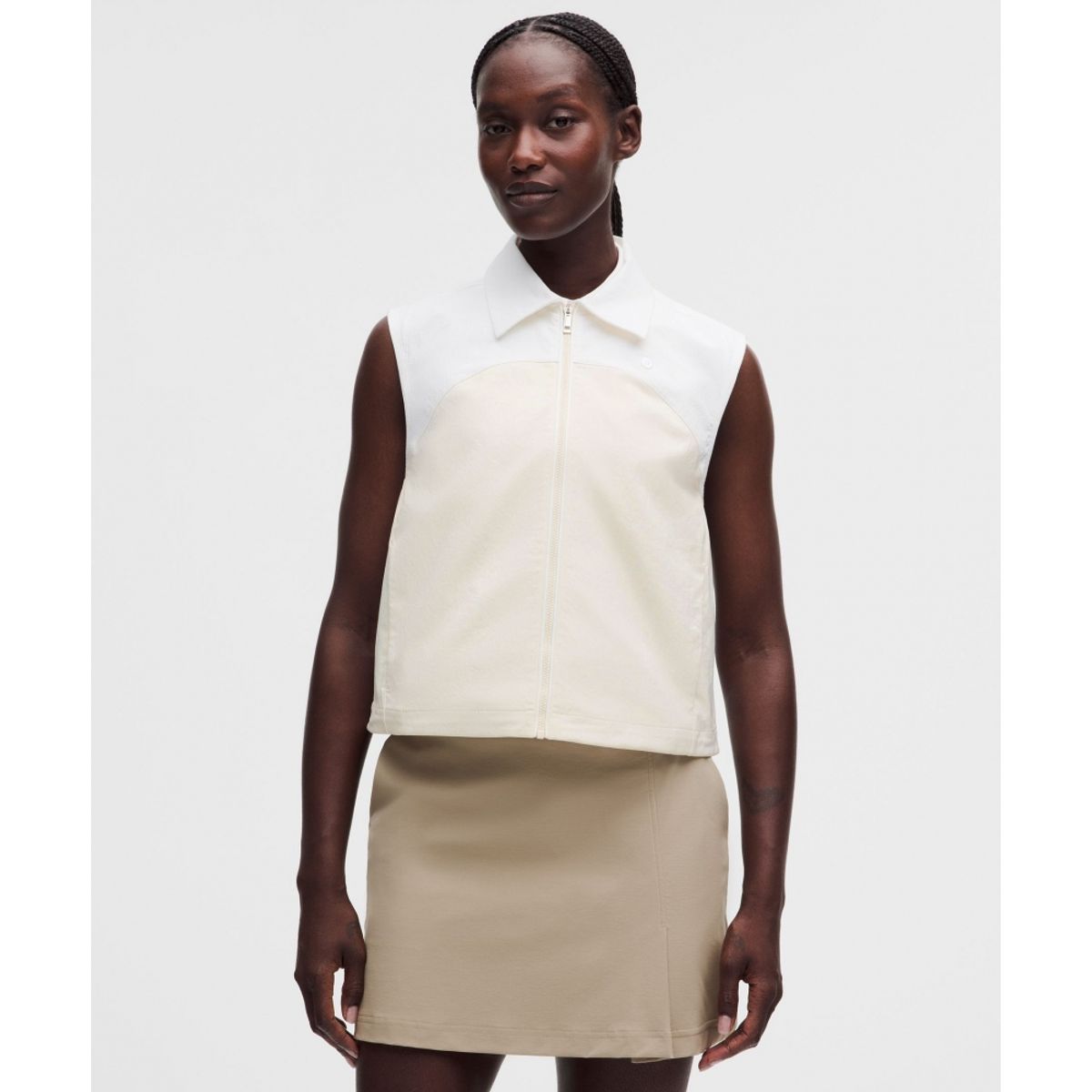 룰루레몬(LULULEMON) 칼라드 패널 골프 베스트  LTIV WHT