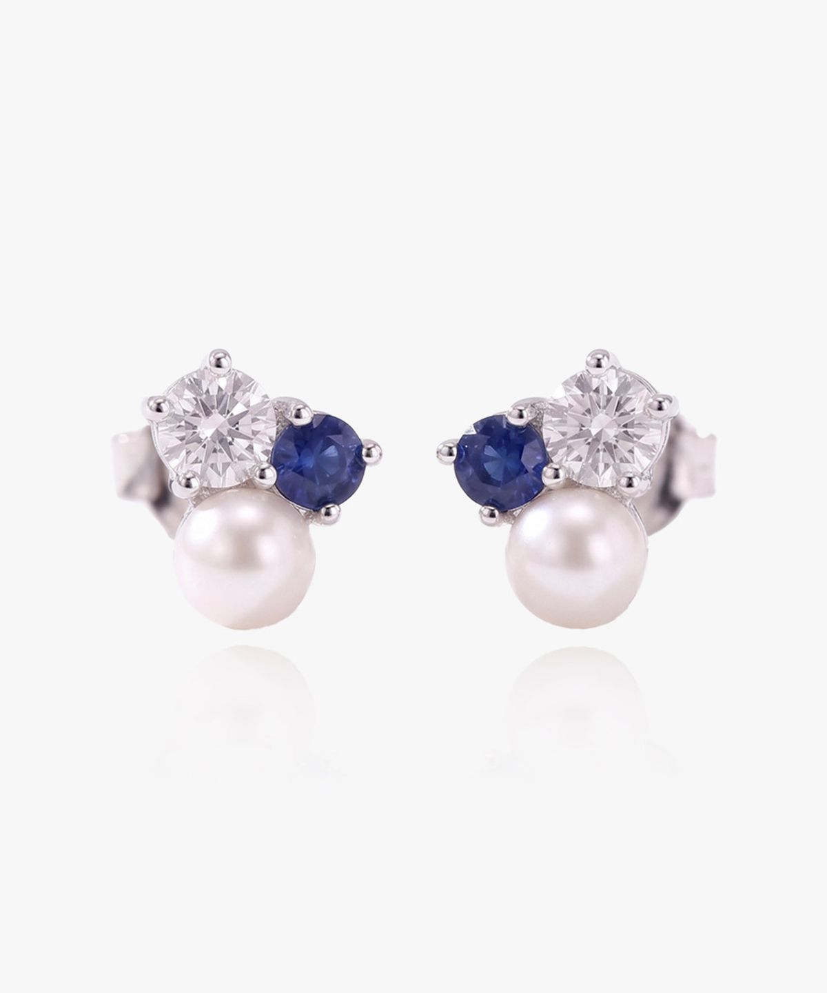 엘렌쥬얼리(HELENE JEWELRY) 실버 925 Silver 사파이어 앤 펄 큐빅 은 귀걸이