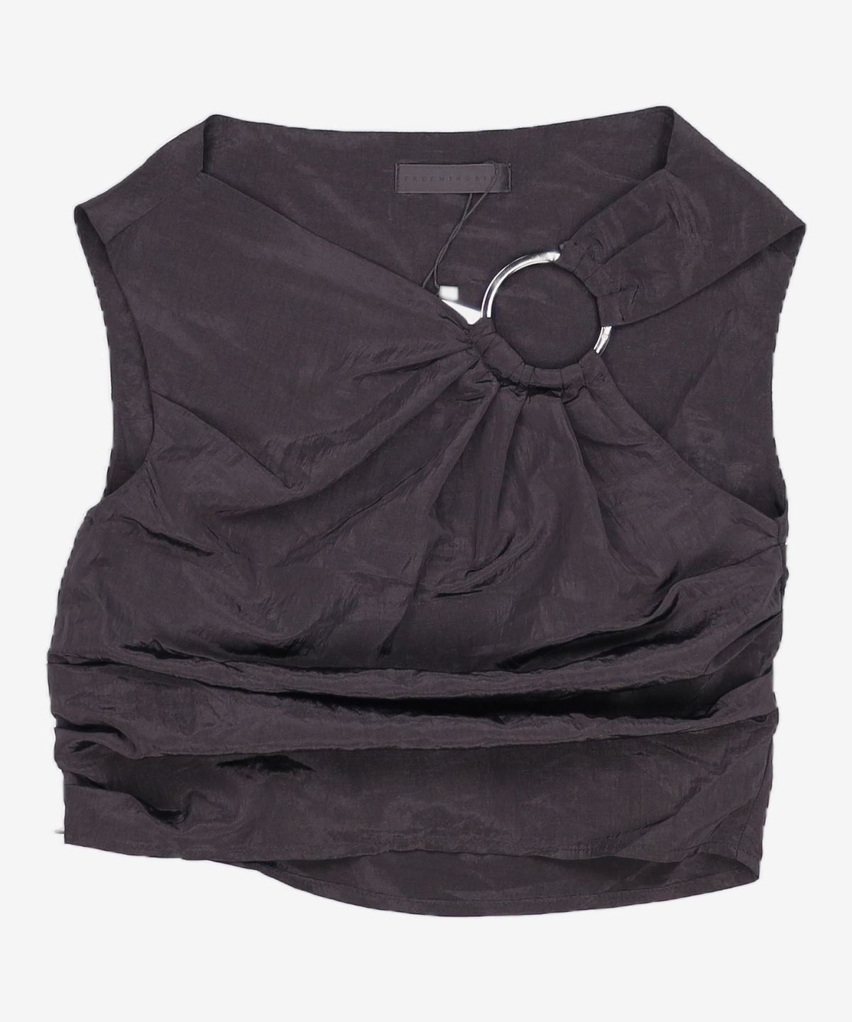 트리밍버드(TREEMINGBIRD) Metal Circle Drape Sleeveless [ Black ] OS