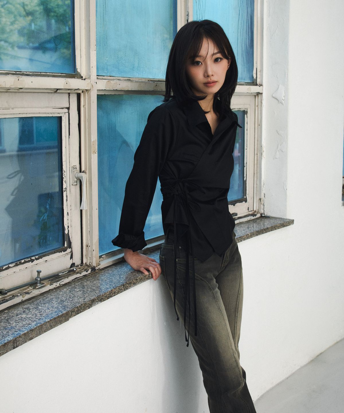 아리킴(ARIKIM) HALO WRAP SHIRT / BLACK