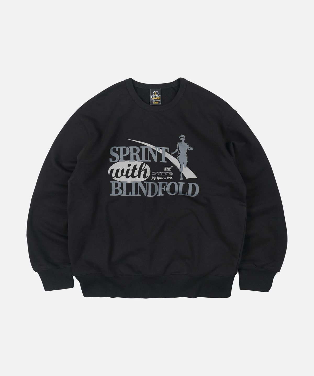 프리즘웍스(FRIZMWORKS) SPRINT WITH BLINDFOLD SWEATSHIRT _ BLACK