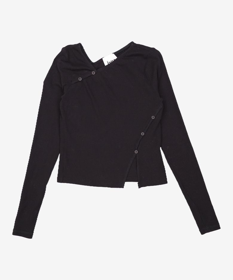 Unbalanced Cut-out Top Black (JWTS2F902BK) 85