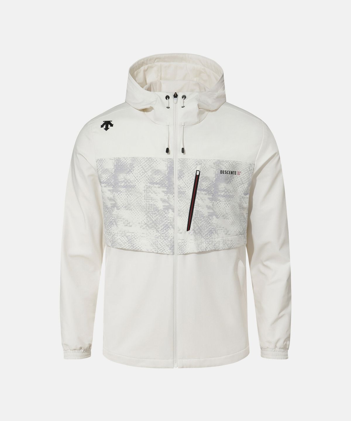 데상트(DESCENTE) 남성 후드형 우븐 집업 자켓 화이트 SR323TWT81
