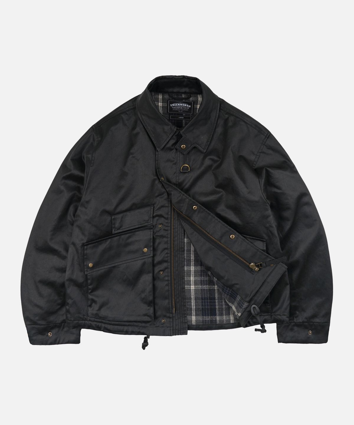 프리즘웍스(FRIZMWORKS) WAXED COTTON HERITAGE HUNTING JACKET _ BLACK
