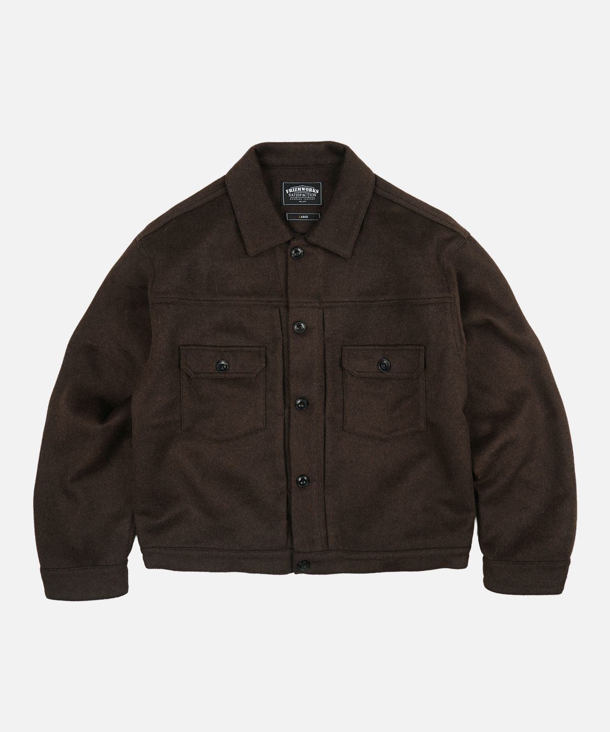 프리즘웍스(FRIZMWORKS) SOLID WOOL TRUCKER JACKET _ BROWN