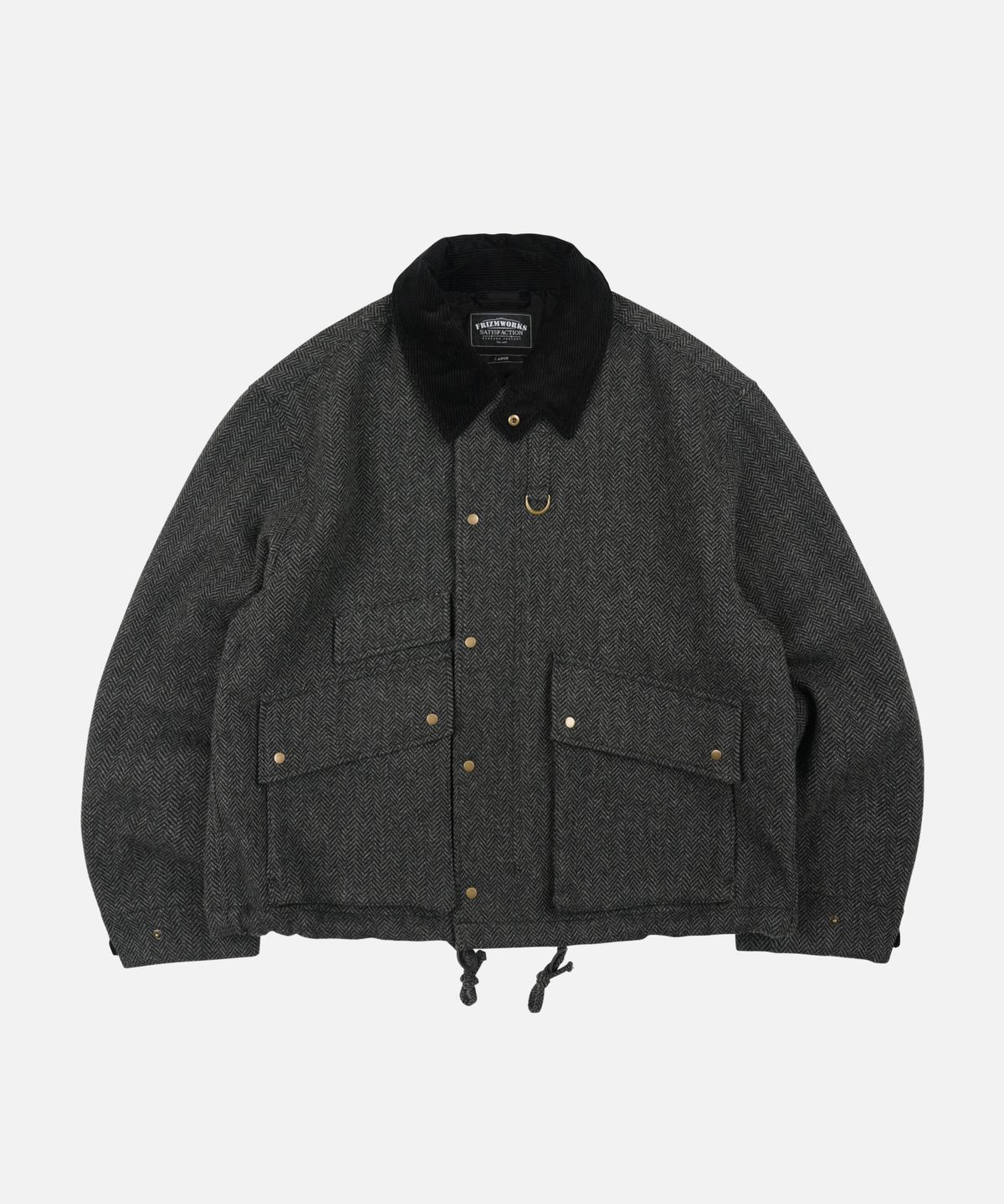 프리즘웍스(FRIZMWORKS) HERRINGBONE WOOL HUNTING JACKET _ GRAY BLACK