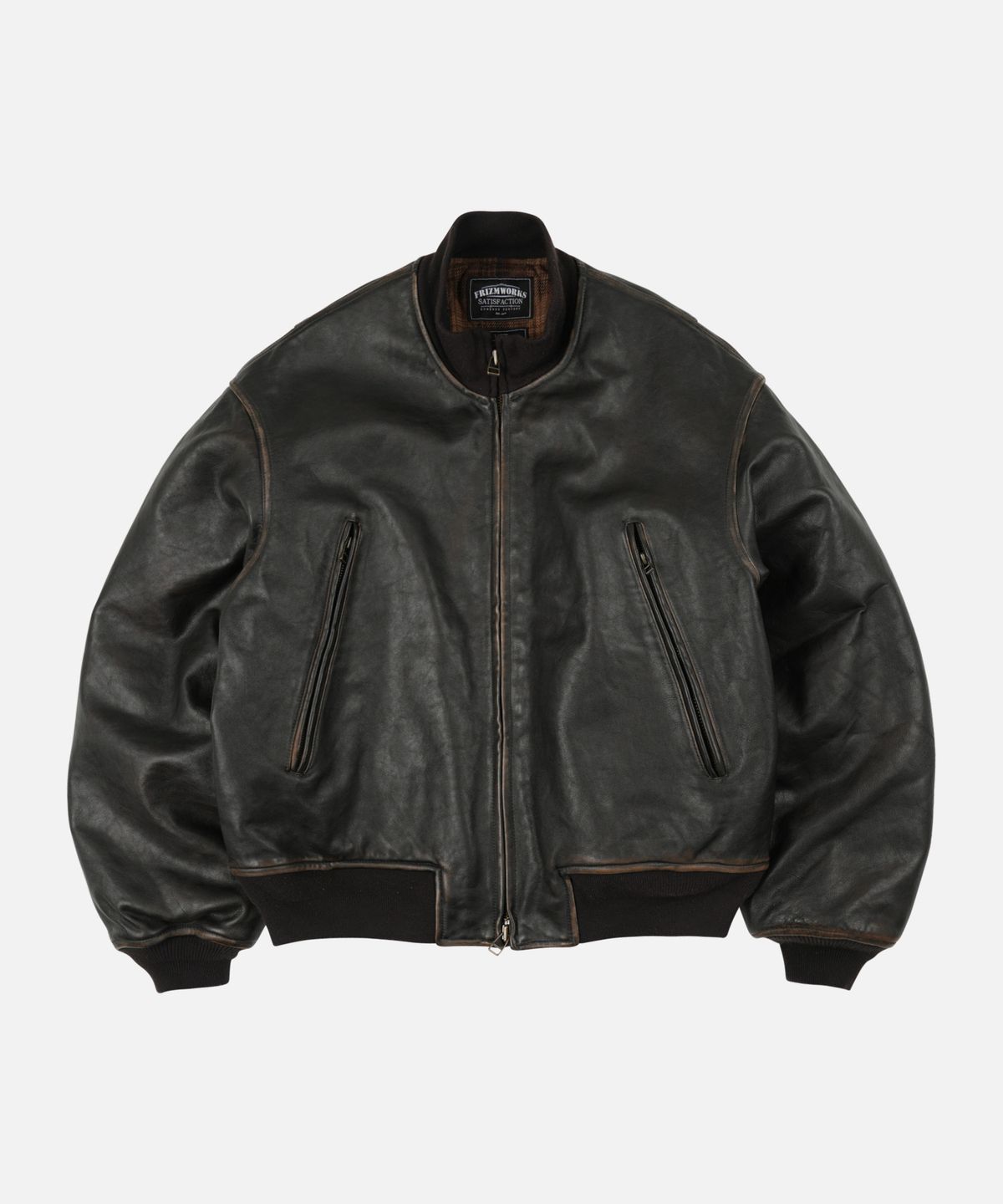 프리즘웍스(FRIZMWORKS) PATINA COWHIDE TANKER JACKET _ WASHED BROWN