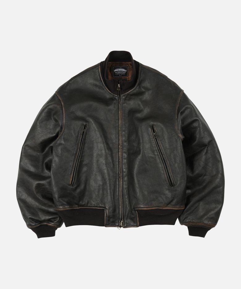 PATINA COWHIDE TANKER JACKET _ WASHED BROWN