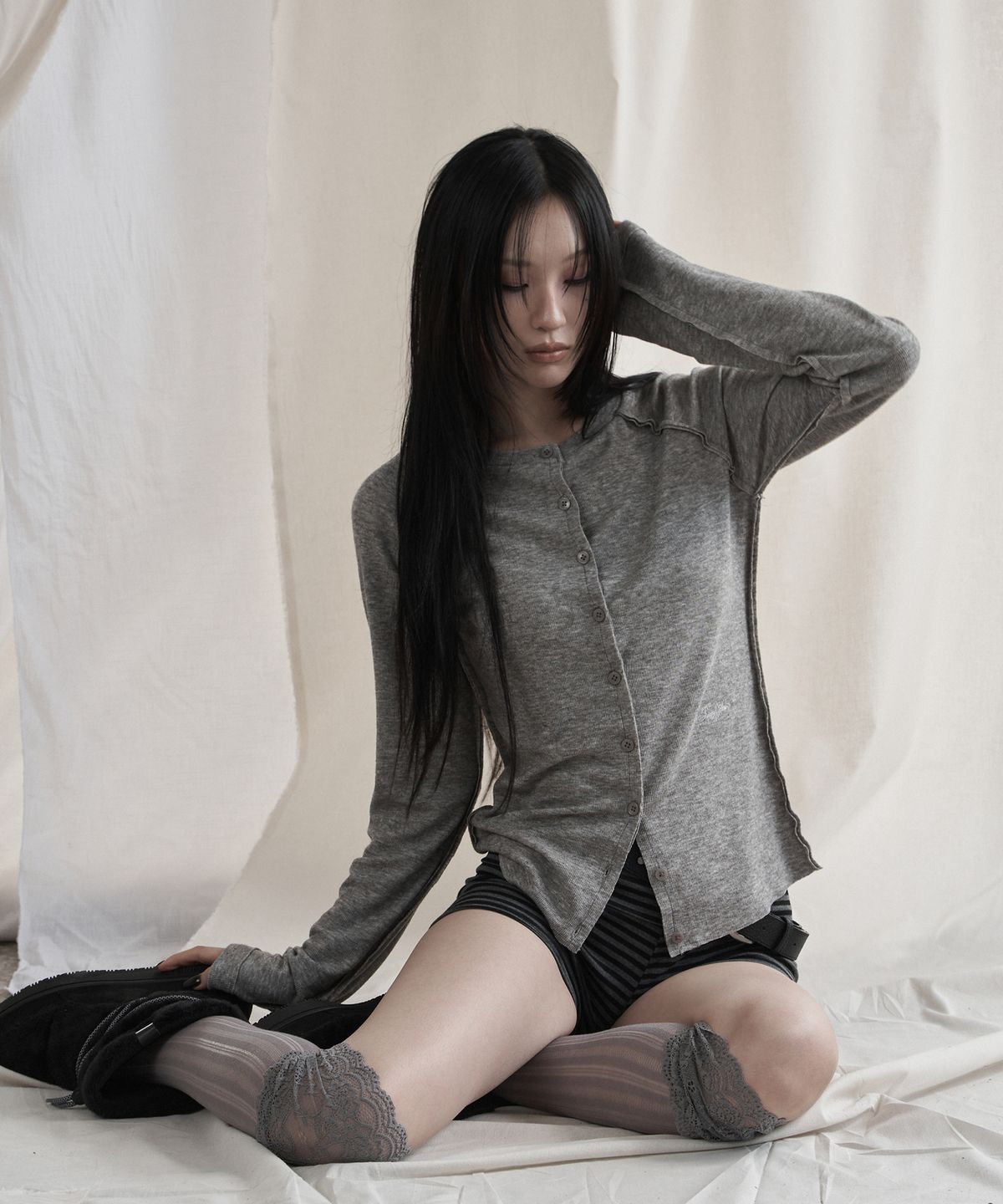스웨이글로우(SWAYGLOW) 소프트 골지 져지 가디건 (MG)