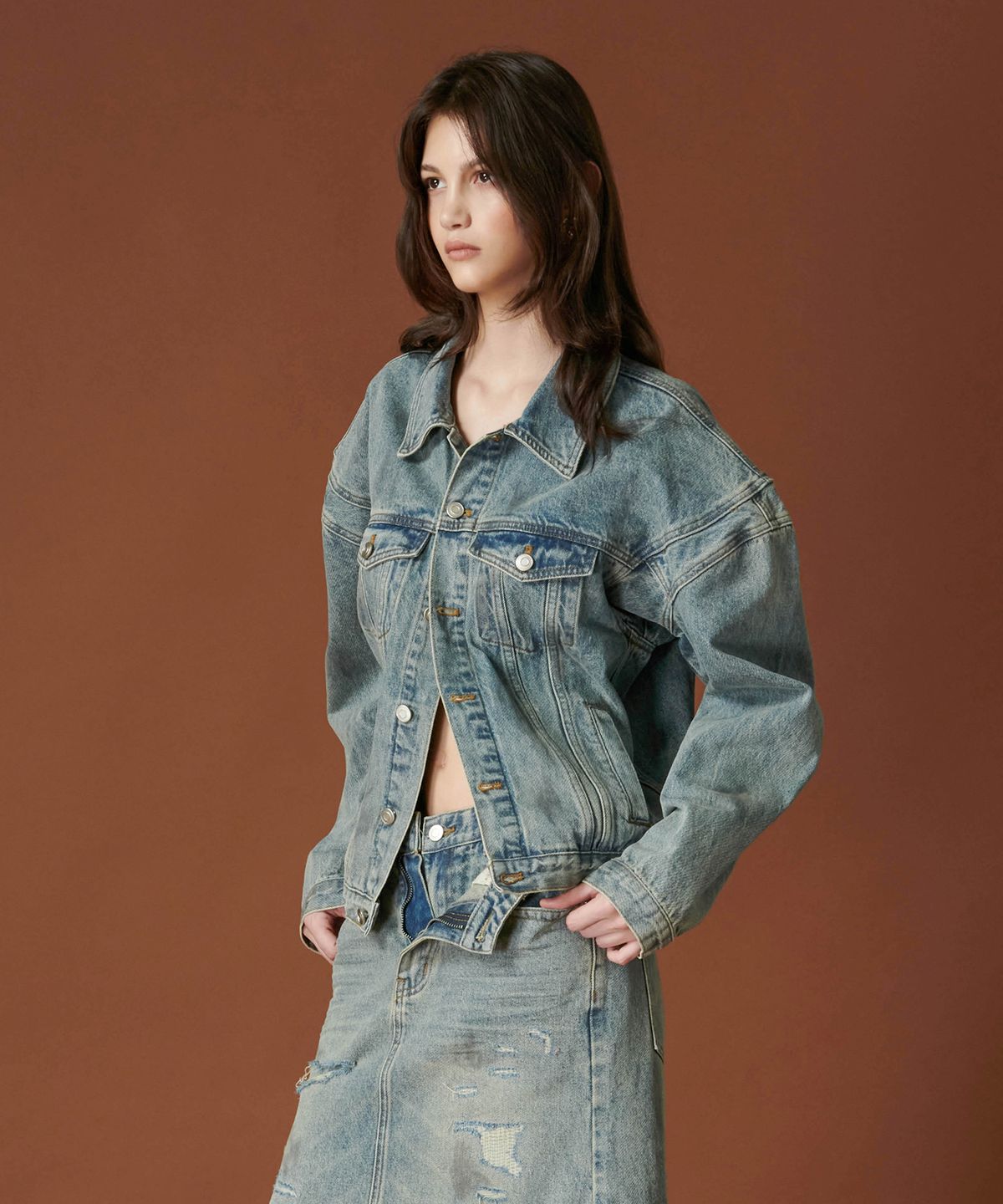 프로젝트 웨이브(PROJECT WAVE) Paint Denim Jacket