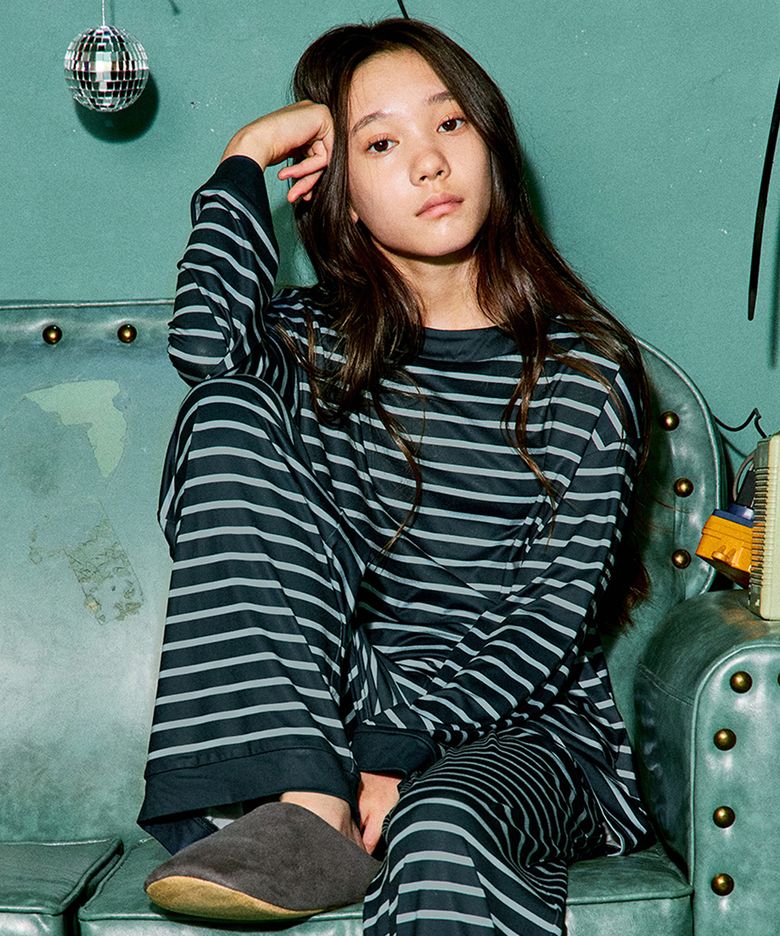 MSMV 피치기모 디얼ST 아동 9부 내의 세트 [네이비블루]