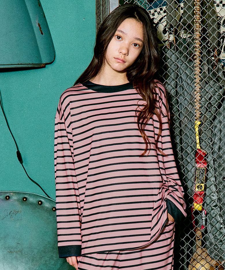 MSMV 피치기모 디얼ST 아동 9부 내의 세트 [핑크네이비]