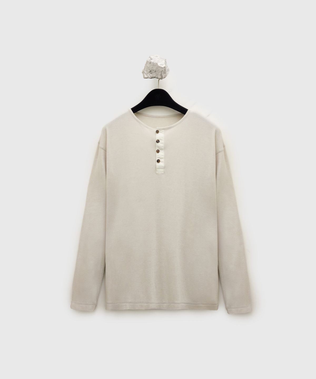 유스(YOUTH) Henley-neck L/S T-shirt - Ivory