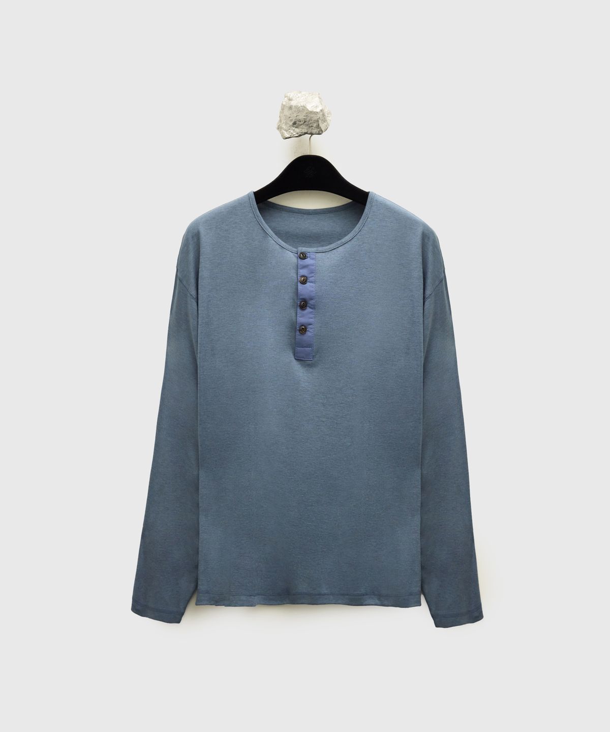 유스(YOUTH) Henley-neck L/S T-shirt - Blue