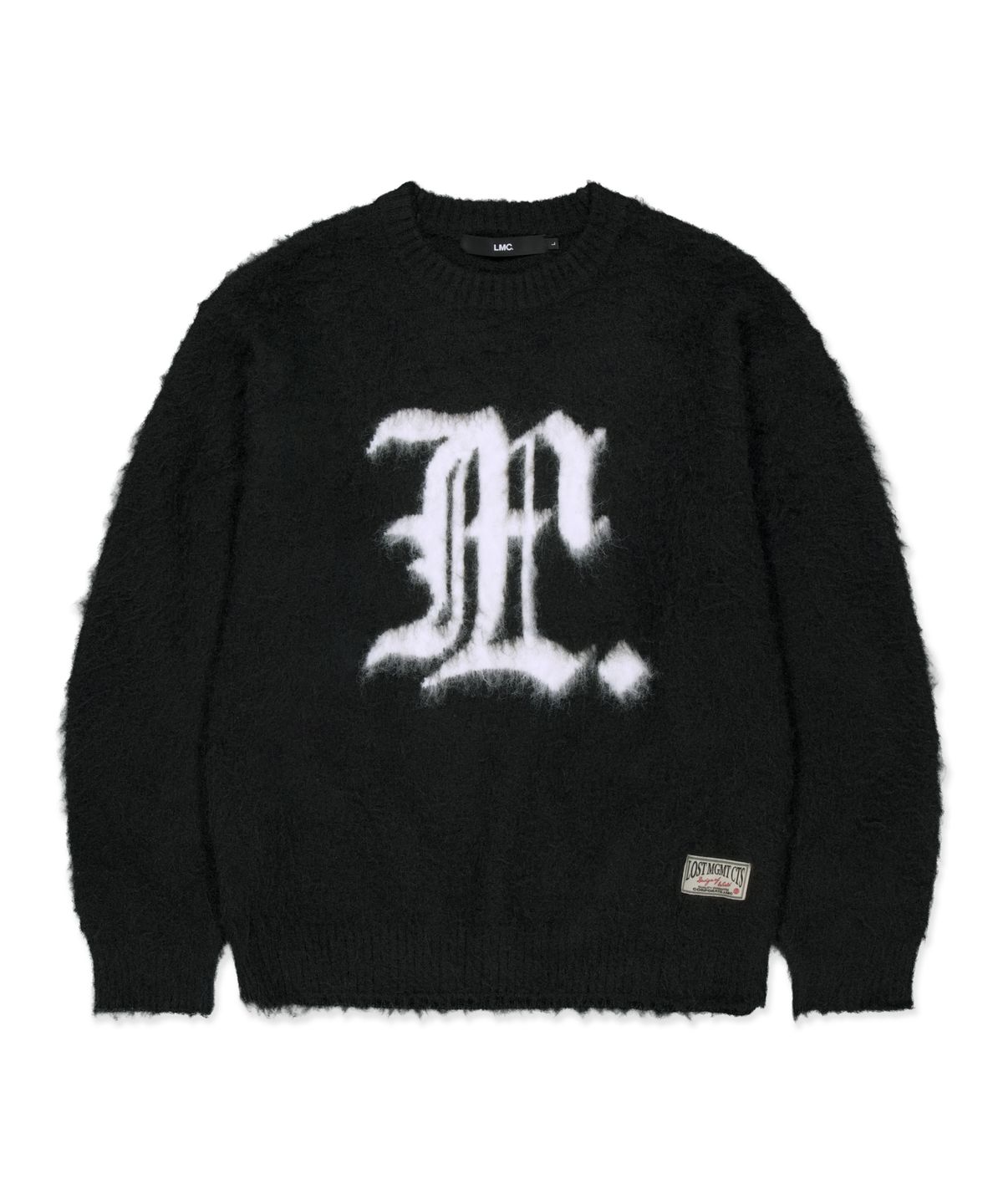 엘엠씨(LMC) GOTHIC LOGO BRUSH ROUND KNIT black