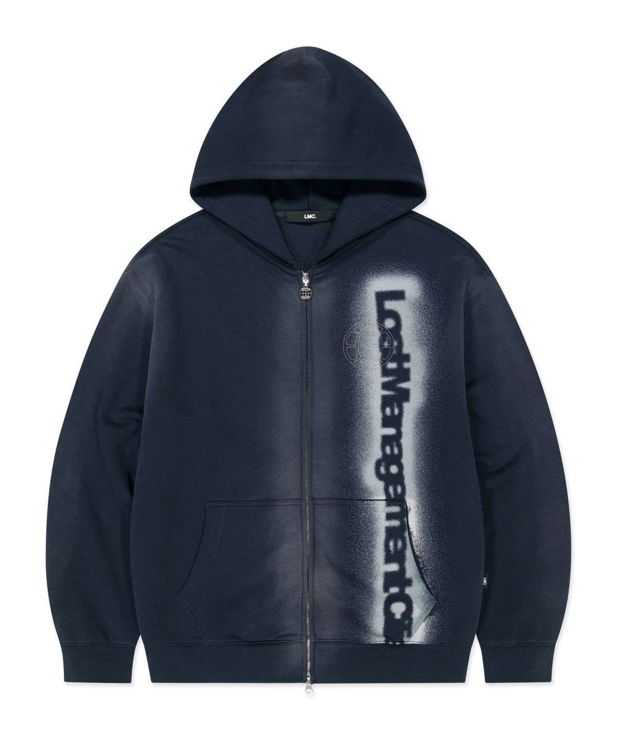엘엠씨(LMC) SUNFADE BLUR LOGO HOODIE ZIP-UP navy