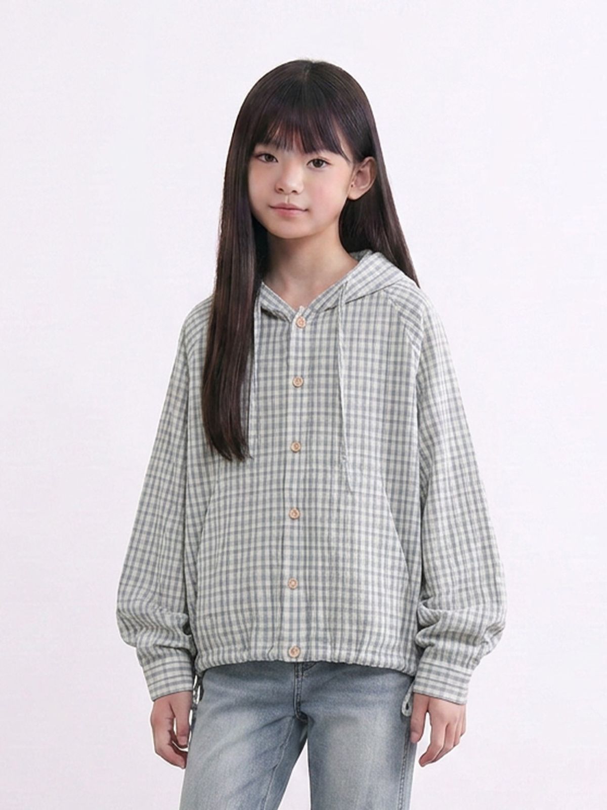 행텐 틴즈(HANGTEN TEENS) 틴즈 여아 체크 후드 셔츠_294(14580-120-605-10)