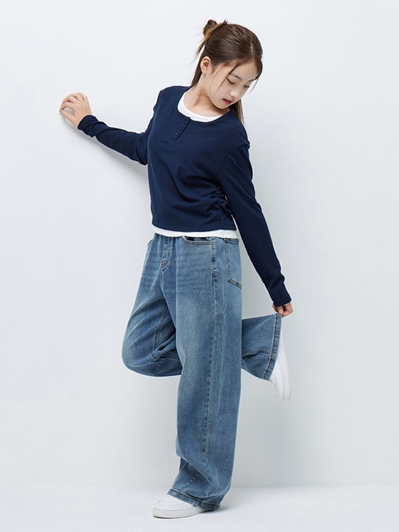 틴즈 여아 스냅 트랜스폼 커브드 데님팬츠_244(14580-155-604-10)