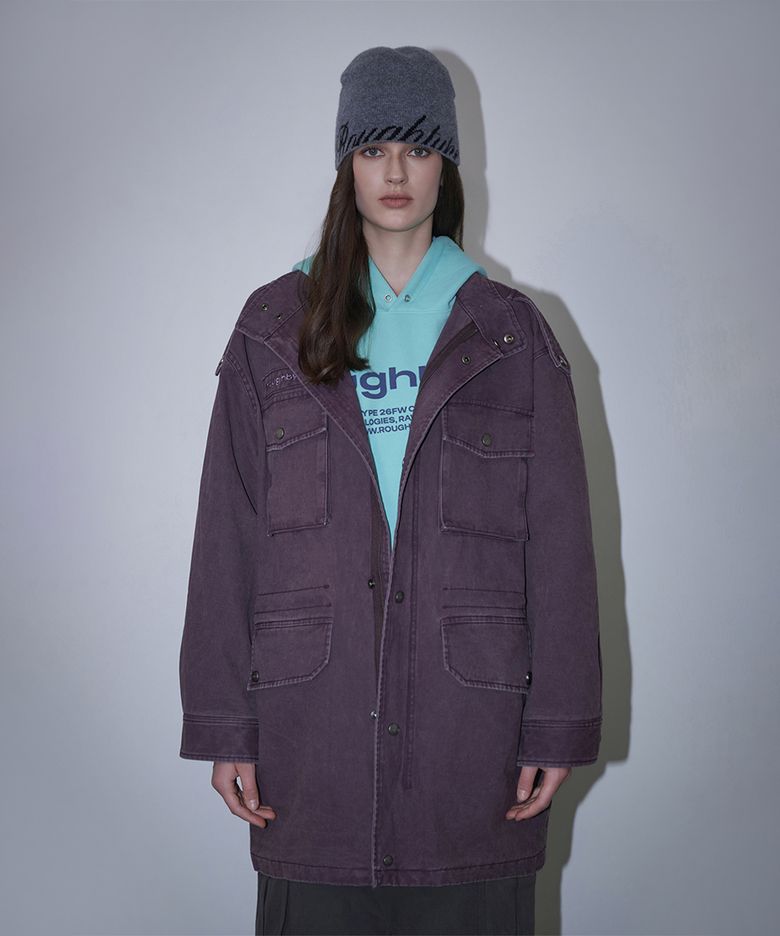 Washed Safari Mid Jacket - Purple