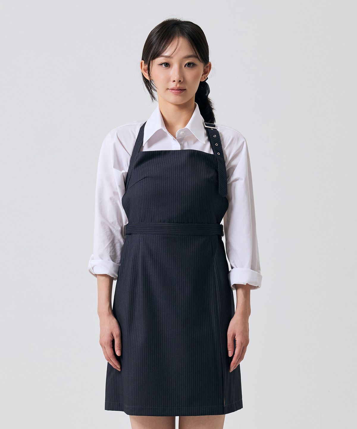 아리킴(ARIKIM) ODE BUCKLE MINI DRESS / CHARCOAL