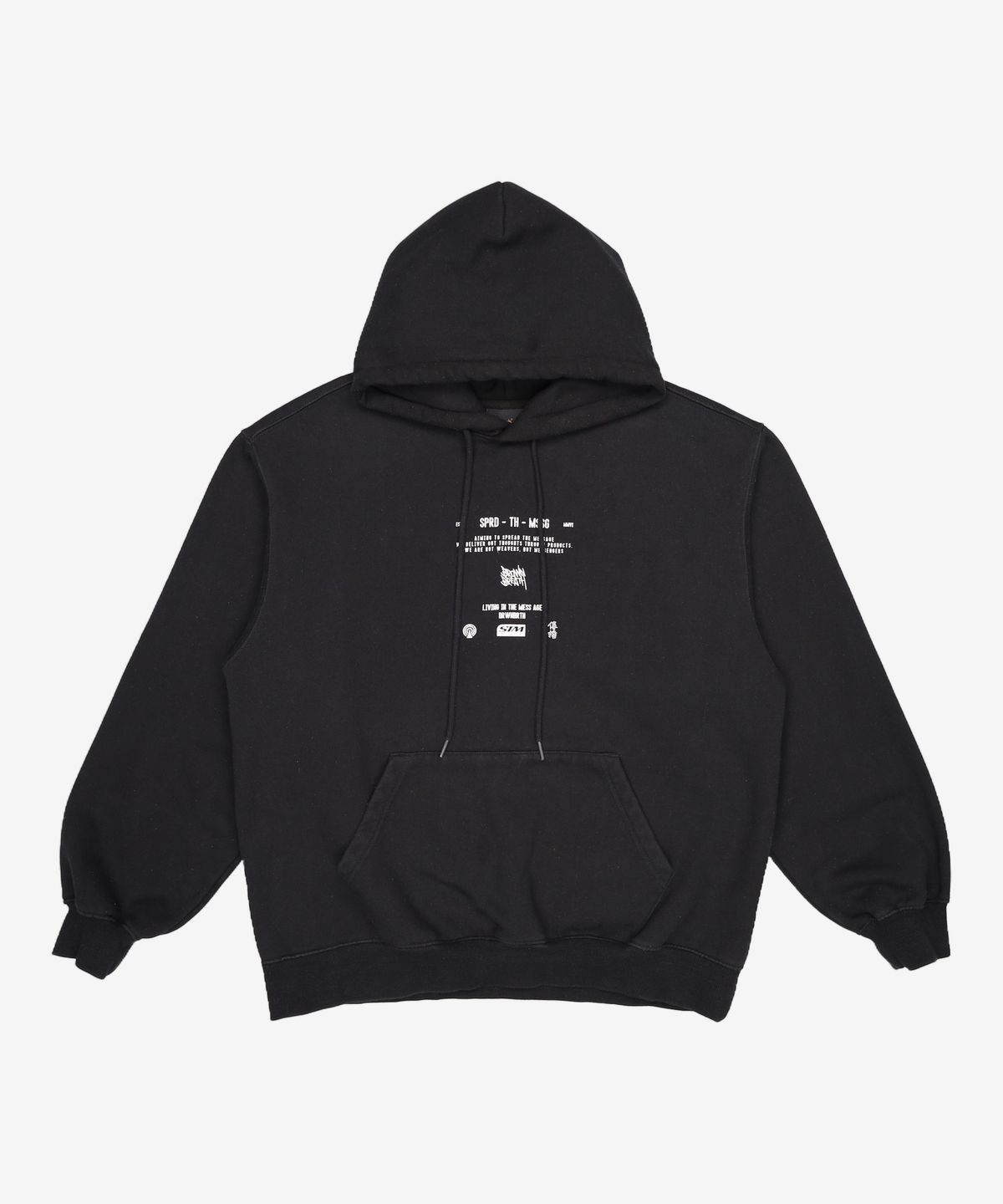 브라운브레스(BROWNBREATH) SIGNAL TAG HOODIE - BLACK L