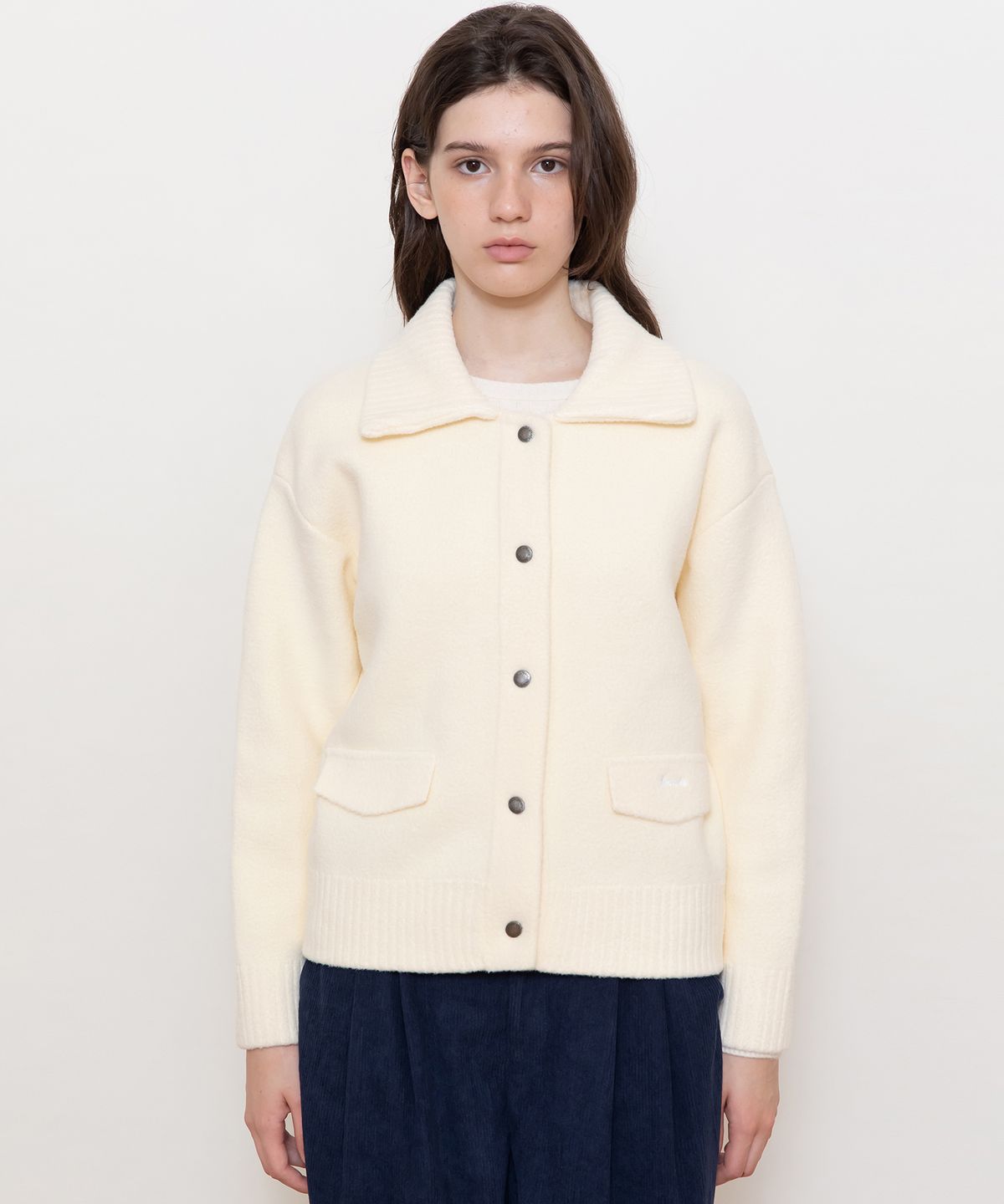 제이마크뉴욕(JMARKNEWYORK) Voulme collar knitcardigan_2color