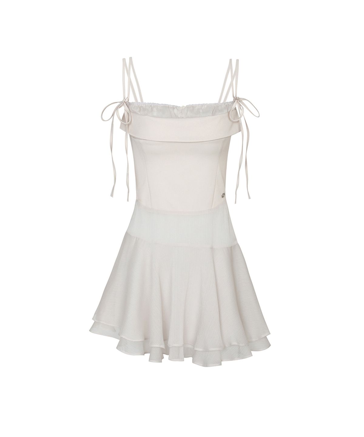 페인오어플레져(PAINORPLEASURE) HEART RIBBON DRESS cream
