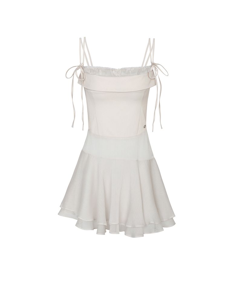 HEART RIBBON DRESS cream