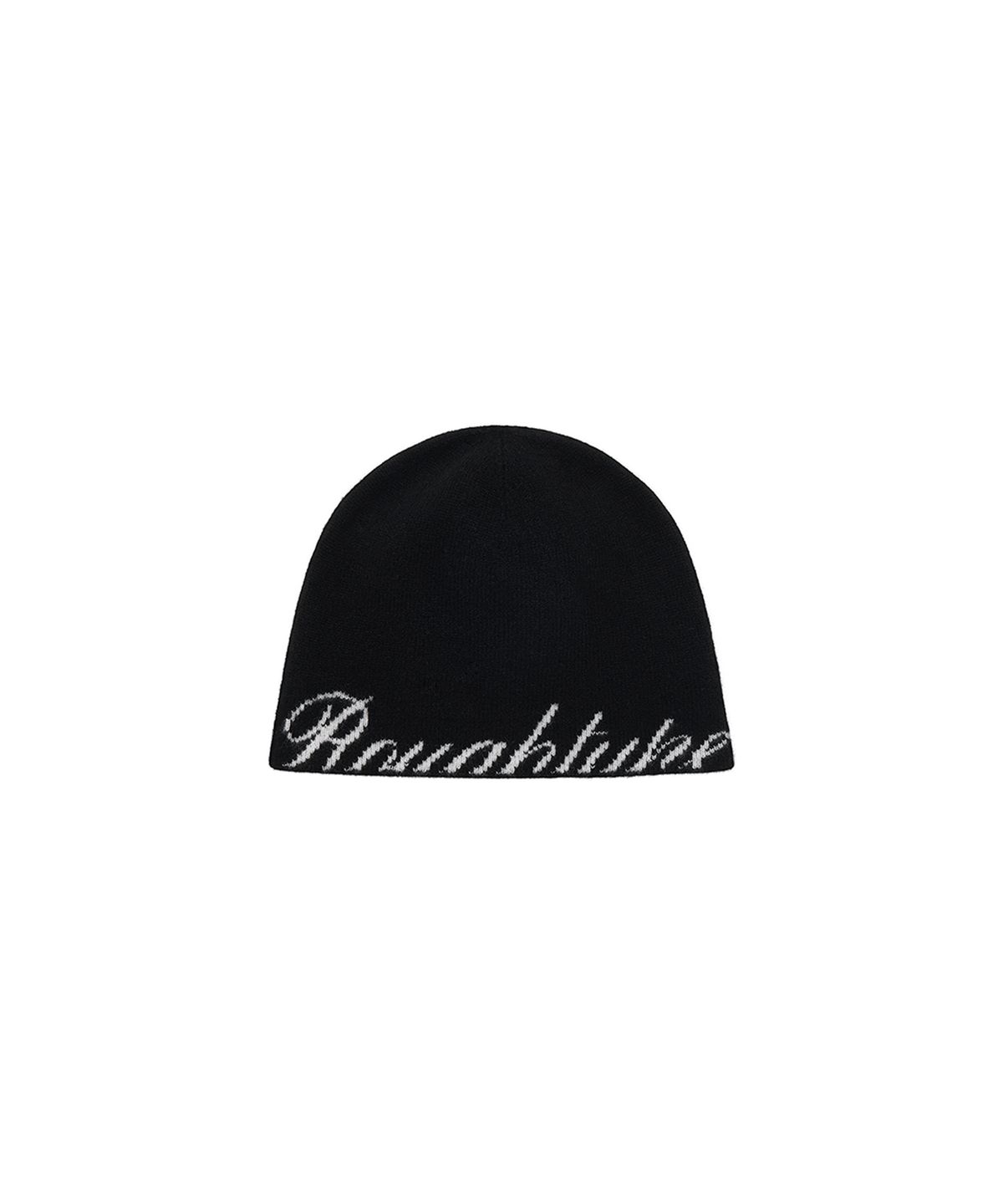 로타입(ROUGHTYPE) Basic Jacquard Logo Beanie - Black