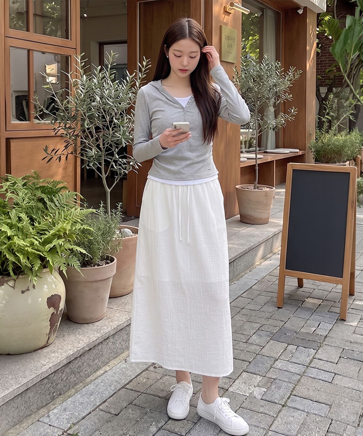 행텐(HANGTEN) 여성 크링클 스커트_003(10580-152-602-69)