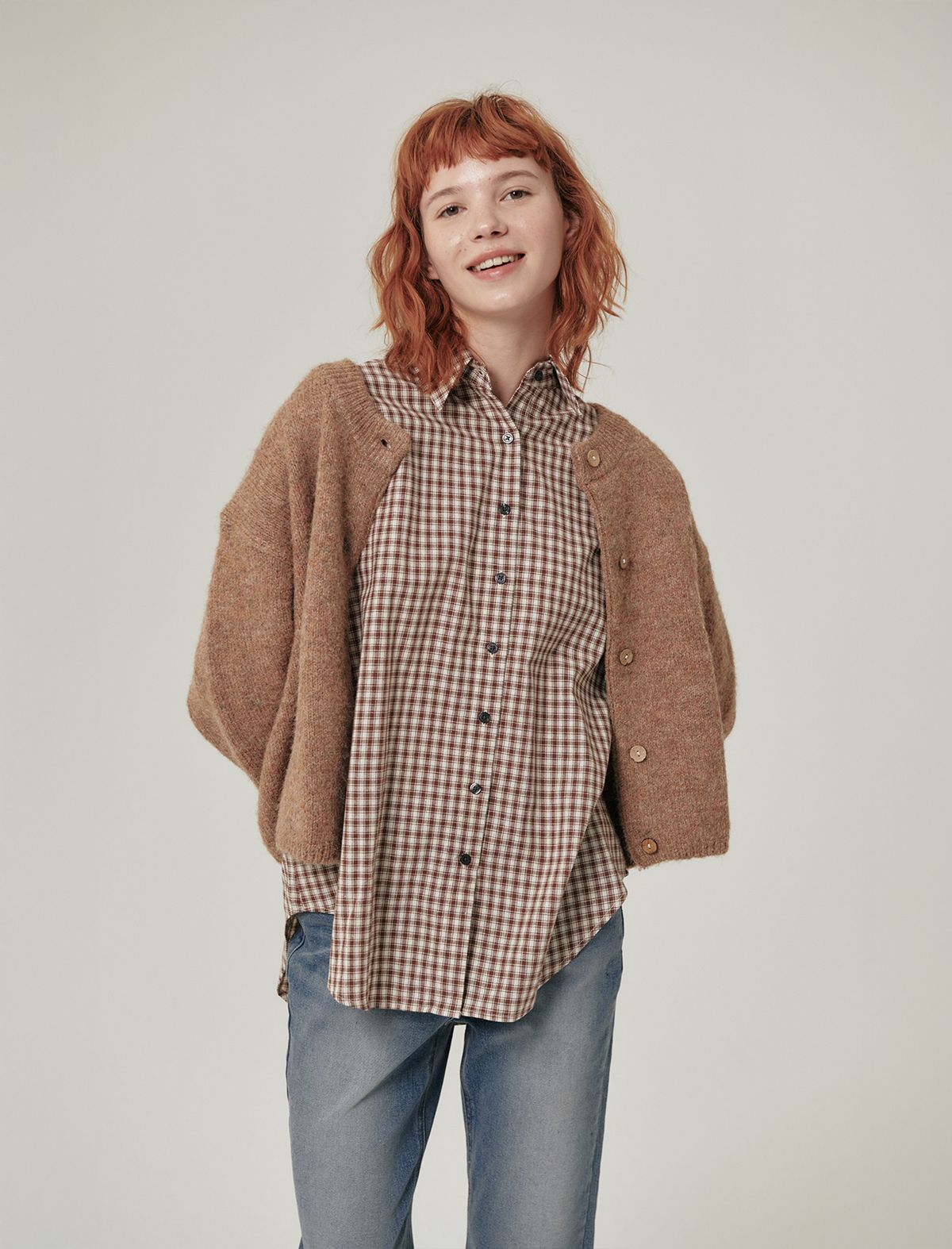 플랫웨이브 인 서울(FLATWAVE IN SEOUL) Ebbe Mild Wool Cardigan Brown