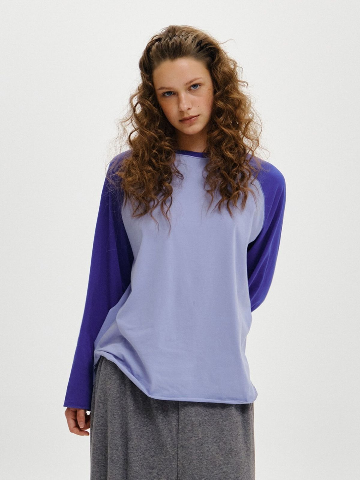 플리즈프로젝트(PLZPROJECT) RAGLAN LONG SLEEVE, BLUE