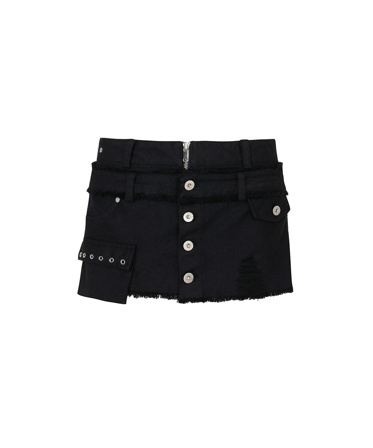 페인오어플레져(PAINORPLEASURE) DUSK LAYERED SKIRT black