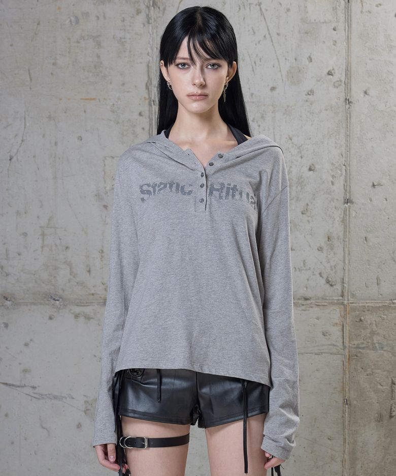 Static Sleeve Hoodie - Gray