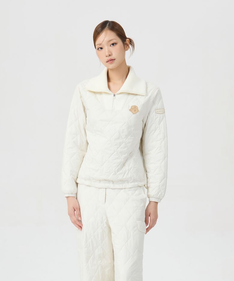 (여성) Quilted V-neck Sweat (SET UP) G5TAW26201IVX