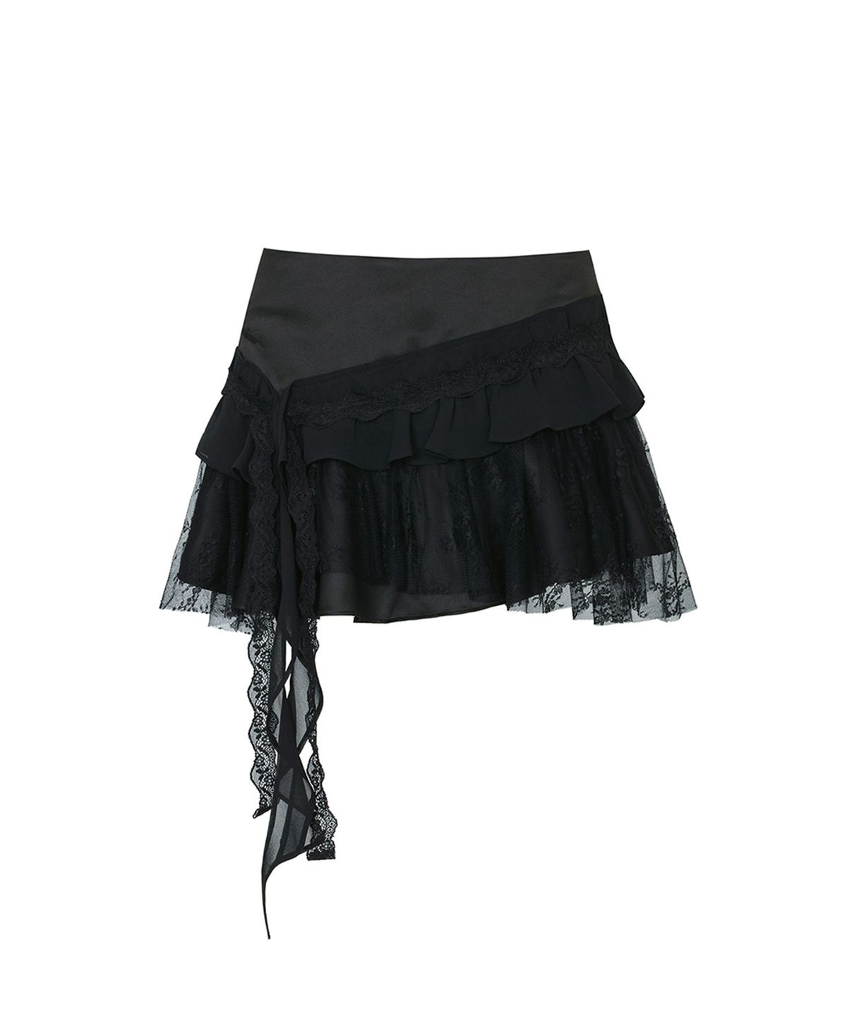 페인오어플레져(PAINORPLEASURE) SWAN SKIRT black