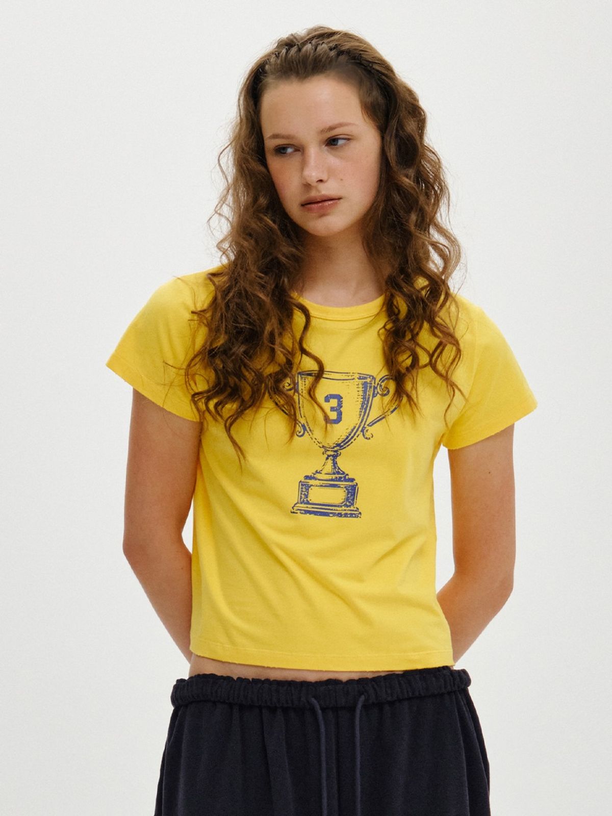 플리즈프로젝트(PLZPROJECT) 3RD TROPHY T-SHIRT, YELLOW