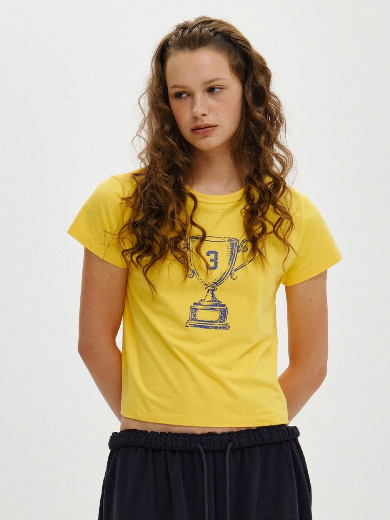 3RD TROPHY T-SHIRT, YELLOW