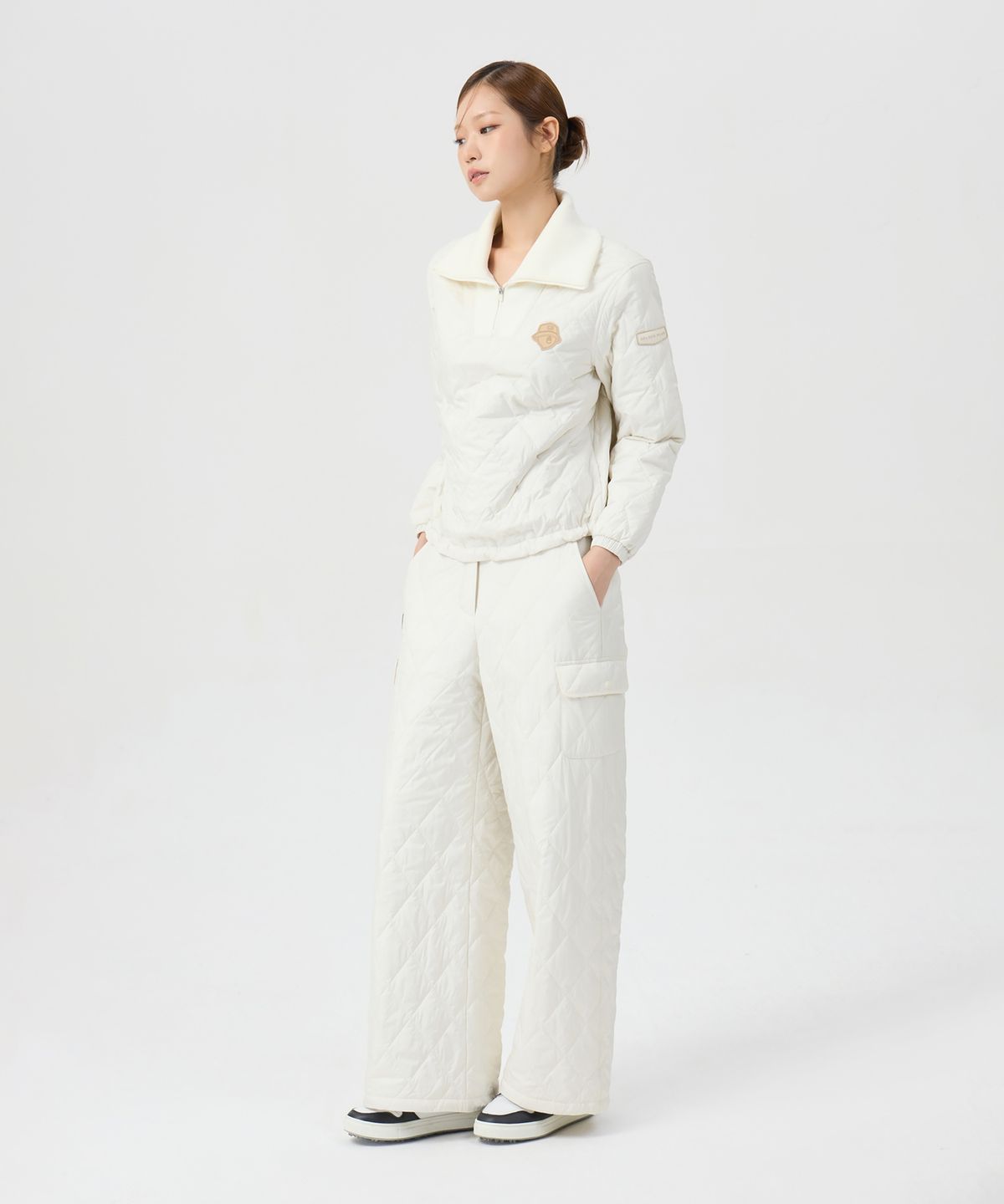 골든베어(GOLDEN BEAR) (여성) Quilted Wide Pants (SET UP) G5PAW26201IVX