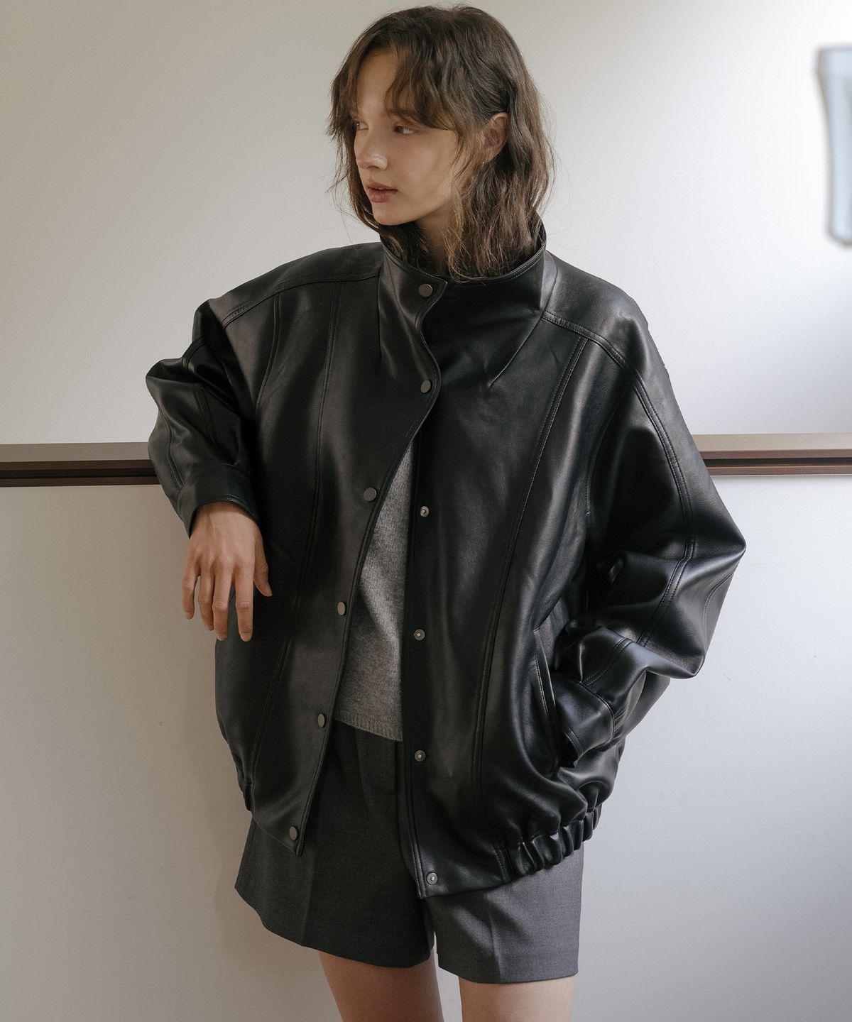 틸아이다이(TILL I DIE) Leather quilting high neck blouson [TIFA06LE01]_Black