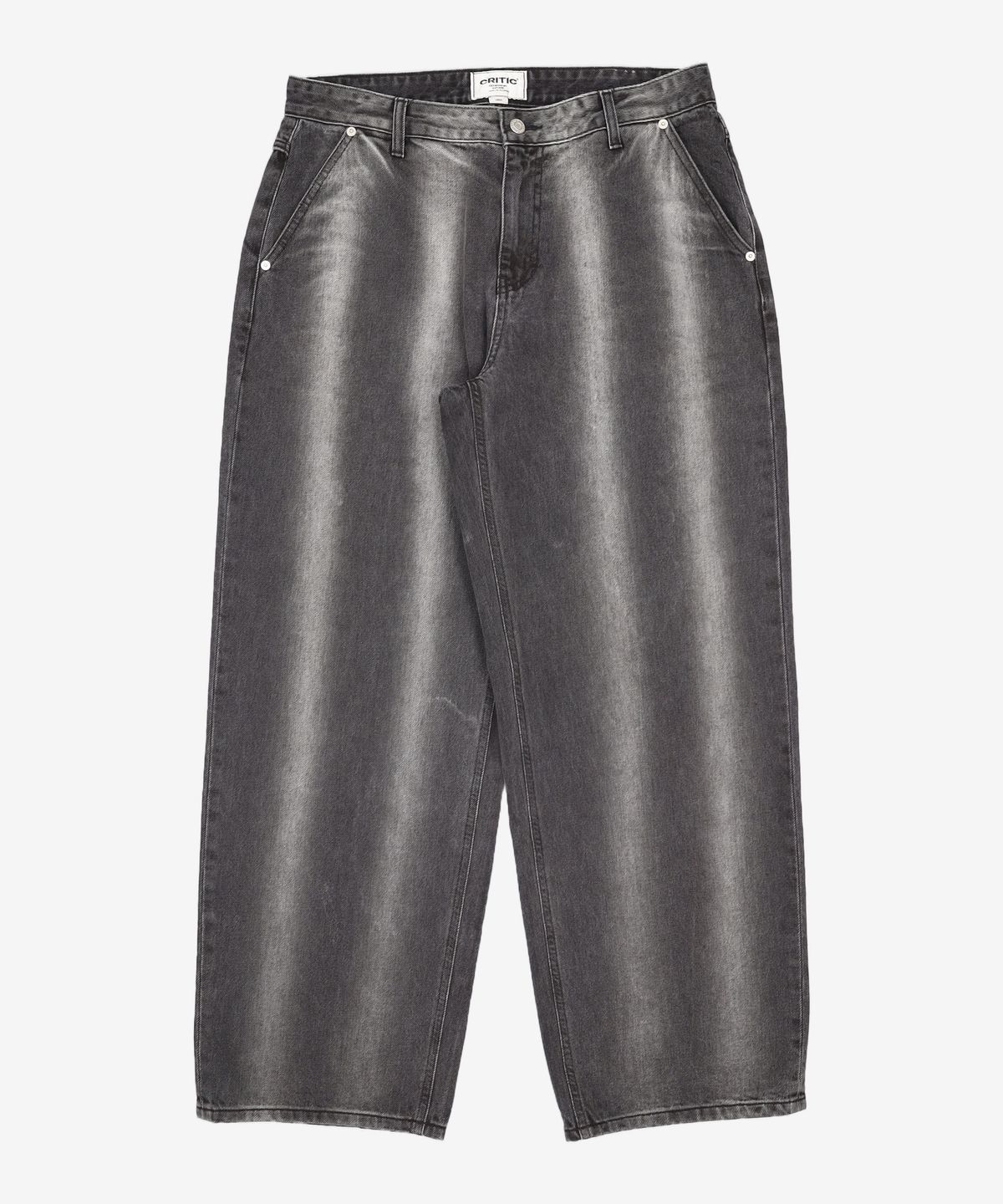 크리틱(CRITIC) Stripe Washing Denim Pants Black L