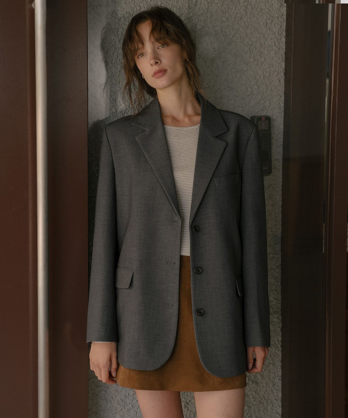 틸아이다이(TILL I DIE) Wool blend tailored jacket [TIFA06JK04]_Charcoal