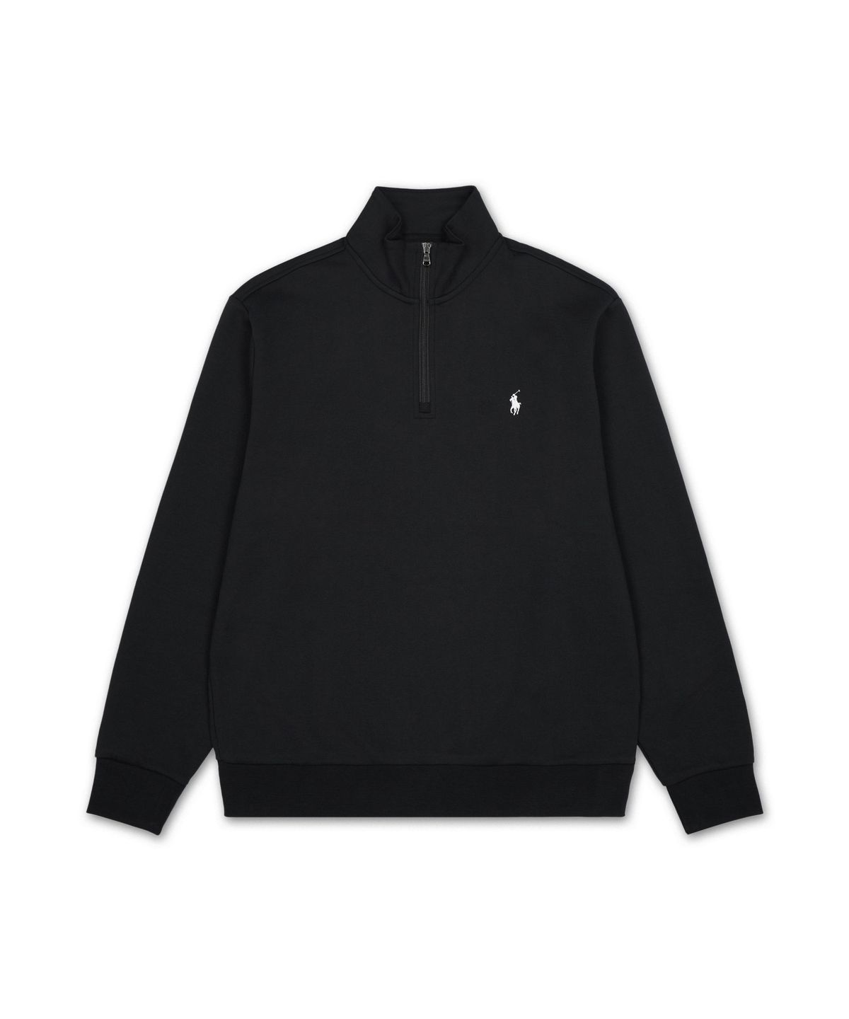 폴로 랄프 로렌(POLO RALPH LAUREN) 더블 니트 쿼터 지퍼 풀오버-블랙