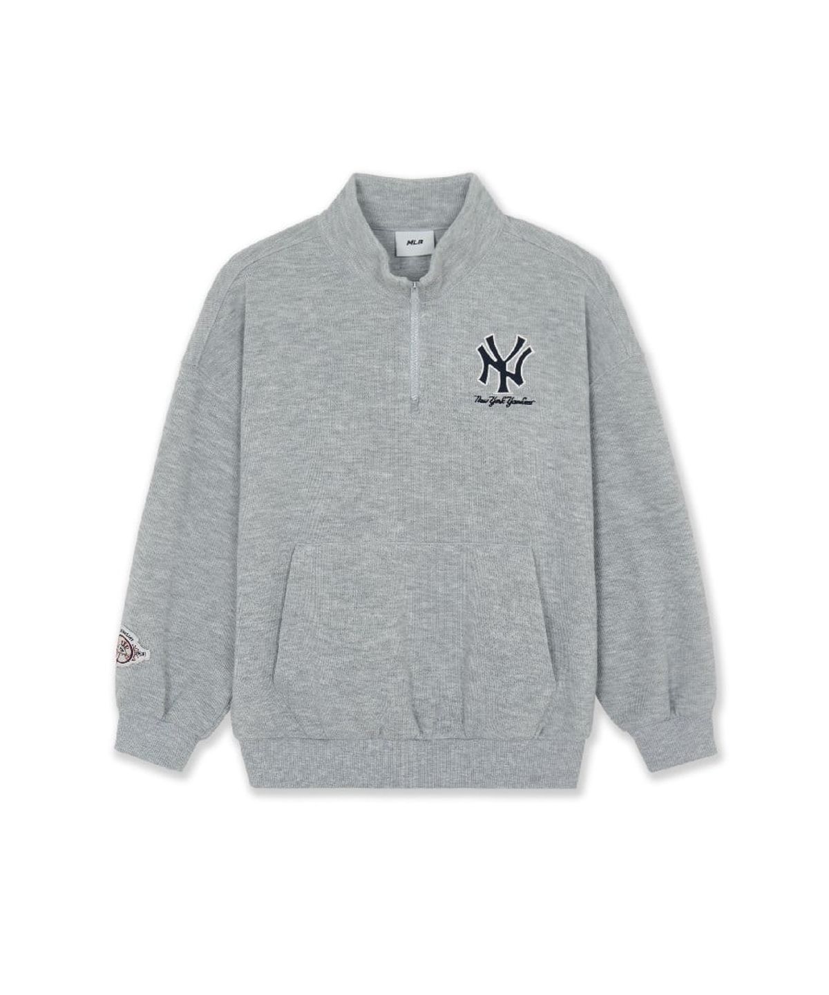 엠엘비 키즈(MLB KIDS) 스포티브 시그니처 반집업 맨투맨 NY (Melange Grey)