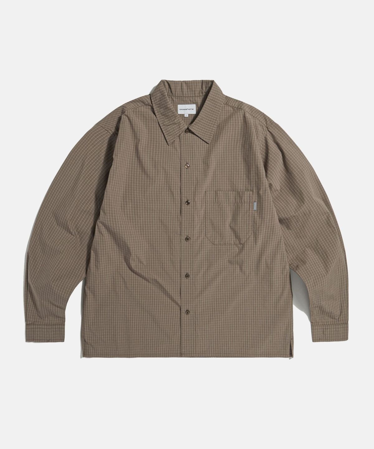 에스피오나지(ESPIONAGE) Multi Check Cropped Shirt Brown