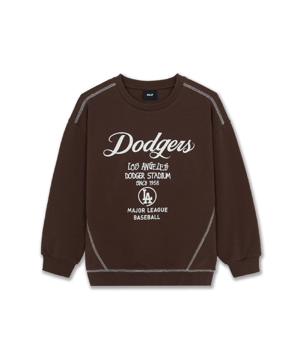 엠엘비 키즈(MLB KIDS) 스트릿 레터링 로고 맨투맨 LA (Brown)