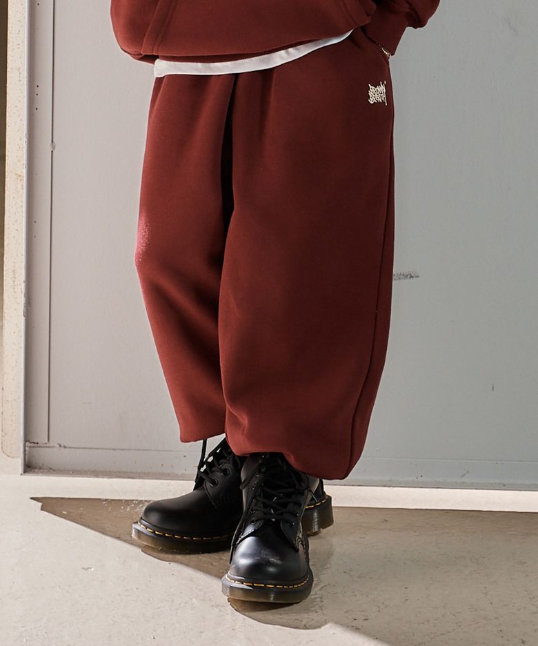 KIDS BRUSHED TAG SWEAT PANTS(기모) - BURGUNDY