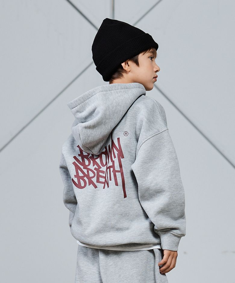 KIDS BRUSHED TAG HOODIE(기모) - M/GREY