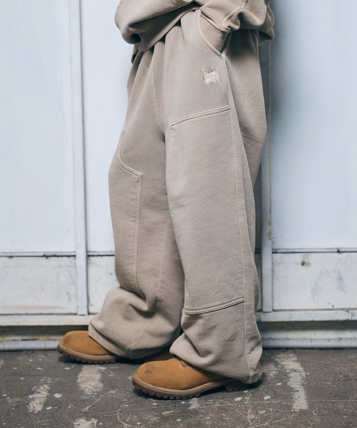 브라운브레스 키즈(BROWNBREATH KIDS) KIDS PIGMENT DOUBLE KNEE PANTS - BEIGE